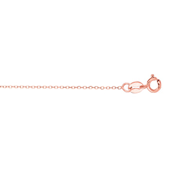14K Rose Gold 0.68mm Diamond Cut Cable 20 Chain with Spring Ring Clasp